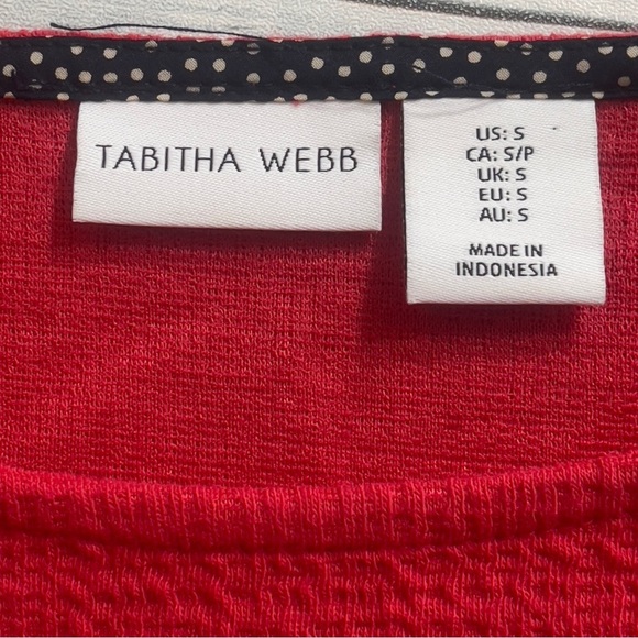 Tabitha Webb Red Ruffle Cuff 2 Pocket Shift Dress Small - Picture 5 of 6